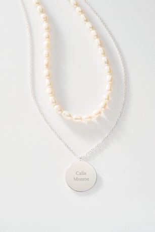 Picture of Pearl and Sterling Silver Pendant Necklace Set