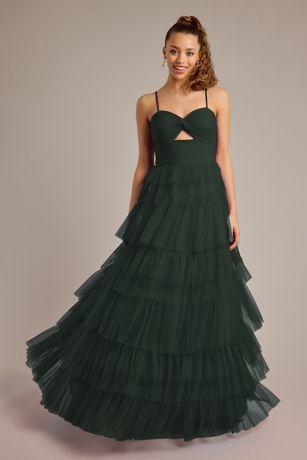 Picture of Mesh Tiered A-Line with Bodice Cutout