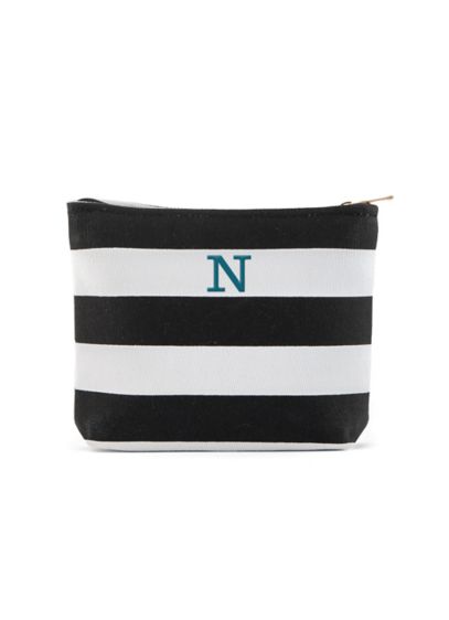 Personalized Bliss Striped Makeup Bag - Here is a cute custom striped personalized makeup