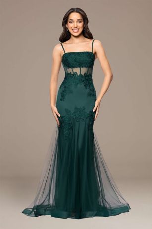 Picture of Mesh Sequin Applique Mermaid Dress