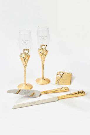 Picture of Engraved Gold Intertwined Heart Gift Set