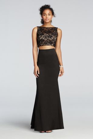 david's bridal black formal dress