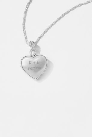 Picture of Engraved Sterling Silver Infinity Heart Locket