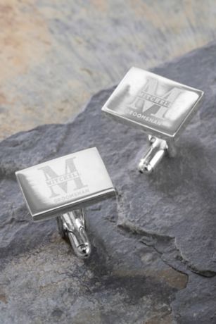 Picture of Groomsmen Wedding Personalized Silver Cufflinks