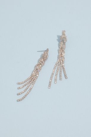 Picture of Braided Rhinestone Fringe Earrings