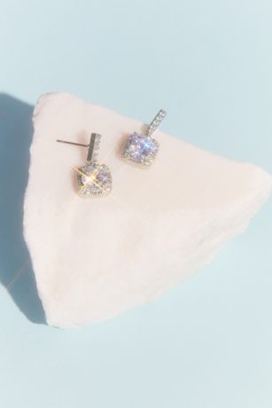 Picture of Statement Crystal Stud Earrings with Pave Halo