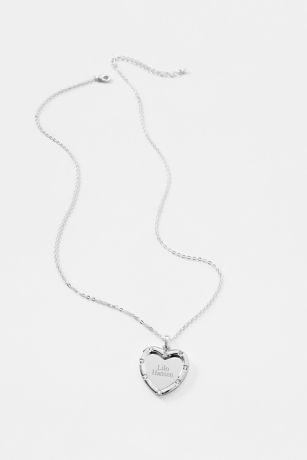 Picture of Engraved Channel Heart Swing Necklace