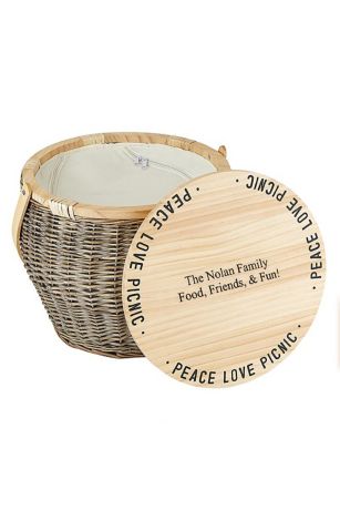 Picture of Printed Peace Love Picnic Basket