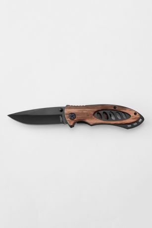 Picture of Engraved Gunmetal and Wood Pocket Knife