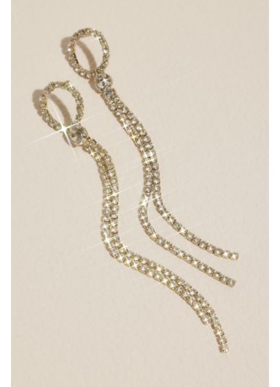 Cubic Zirconia Ring Tassel Earrings - Wedding Accessories