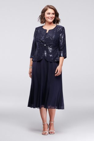 sequin tea length dress