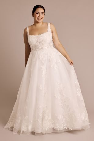 Picture of Lace Applique Tank Strap Ball Gown