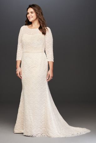 quarter sleeve lace wedding dress