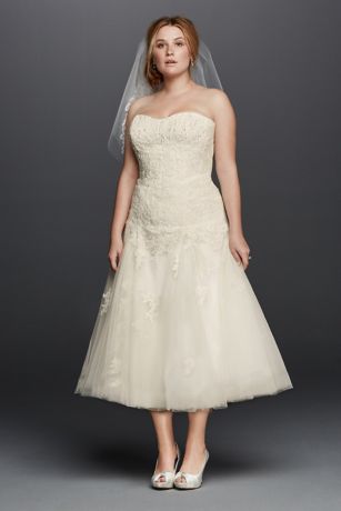 plus size tea length wedding dresses