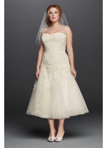 Short A-Line Formal Wedding Dress - Oleg Cassini