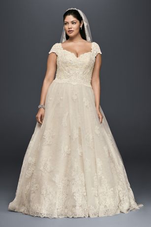 plus size lace wedding dress with sleeves