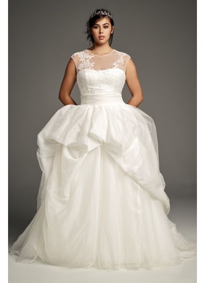 White by Vera Wang Illusion Plus  Size  Wedding  Gown  David  White by Vera Wang Illusion Plus  Size  Wedding  Gown  David