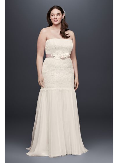 Lace and Tulle Trumpet Plus Size Wedding Dress | David's Bridal