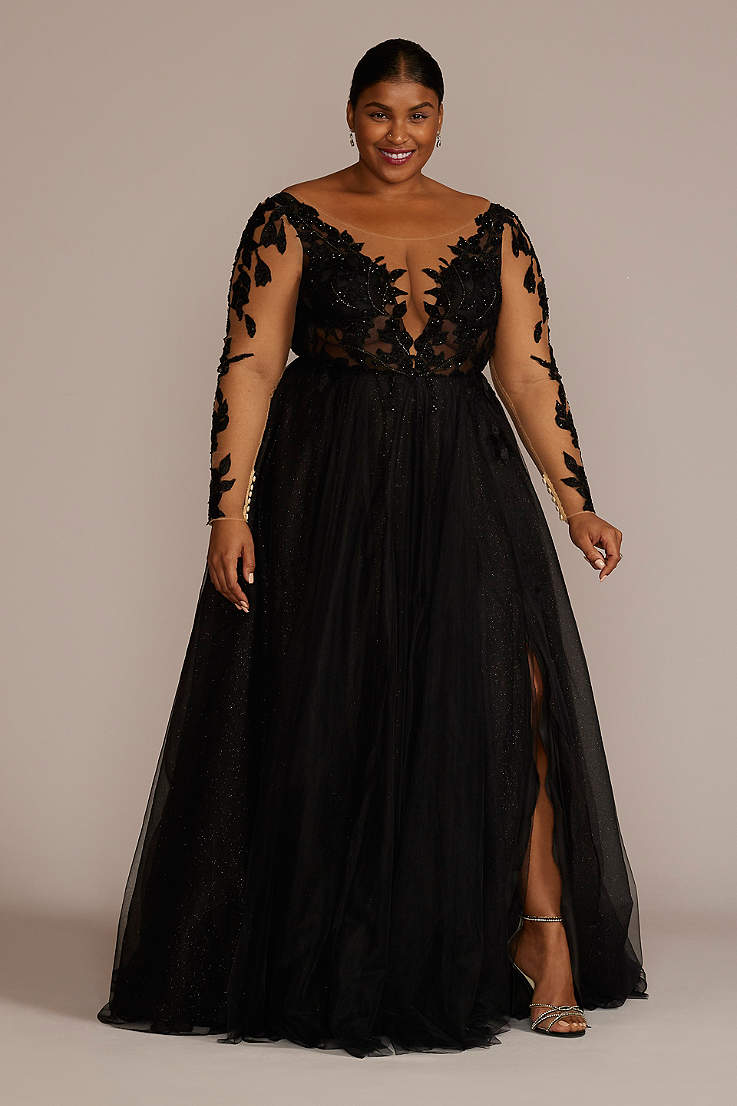 Long Sleeve Black Dresses | Davids Bridal