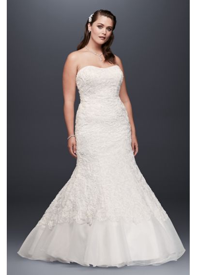 Extra Length Lace Over Charmeuse Gown - Davids Bridal