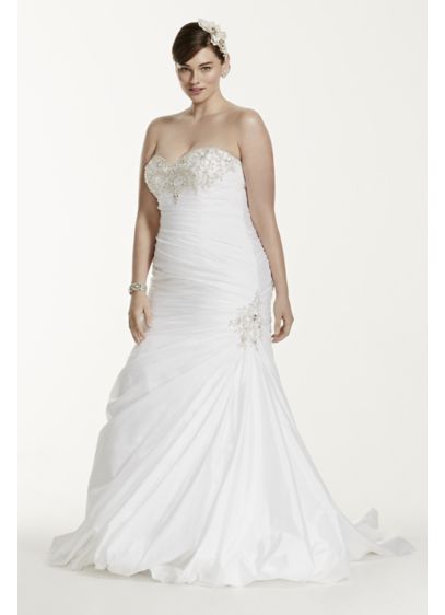 Sweetheart Taffeta Plus Size Trumpet Wedding Dress David S Bridal