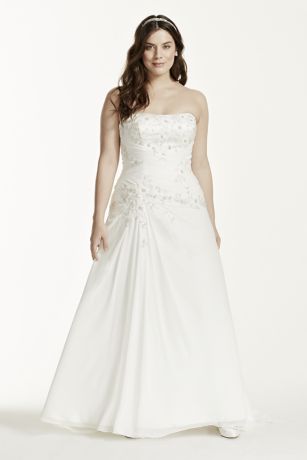 satin and chiffon wedding dress