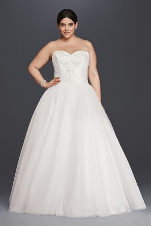 plus size white tulle dress