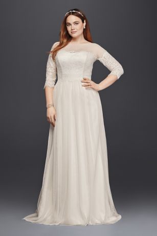 plus size tulle dress with sleeves