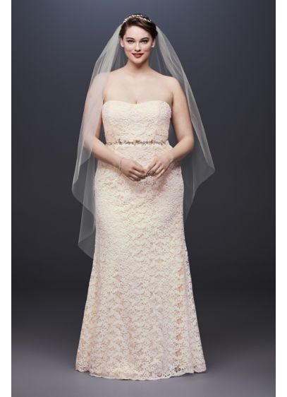 Guipure Lace Sheath Tall  Plus  Size  Wedding  Dress  David s 