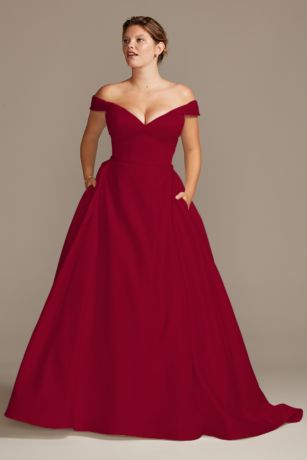 Long Ballgown Cap Sleeves Dress - David's Bridal Collection
