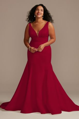 david's bridal red mermaid dress