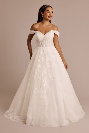Picture of Lace Applique Ball Gown with Swag Sleeves