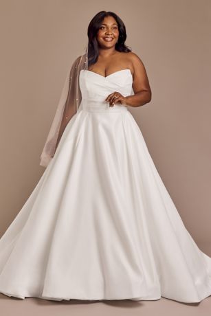Picture of Draped Satin Sculpted Neckline Ball Gown