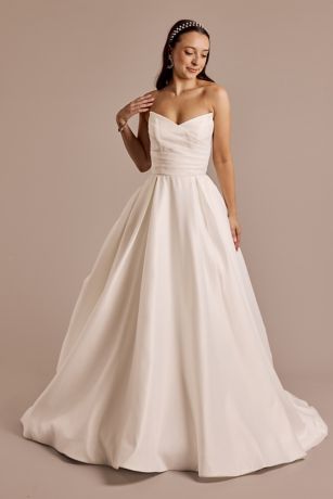 Picture of Draped Satin Sculpted Neckline Ball Gown