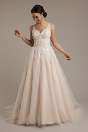 Picture of Lace Applique Tank Ball Gown Wedding Dress