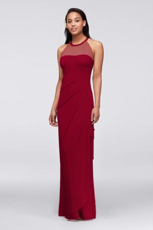 ganni lindale crepe dress fiery red