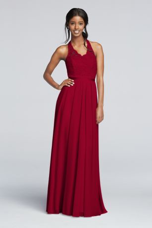 david's bridal halter bridesmaid dress