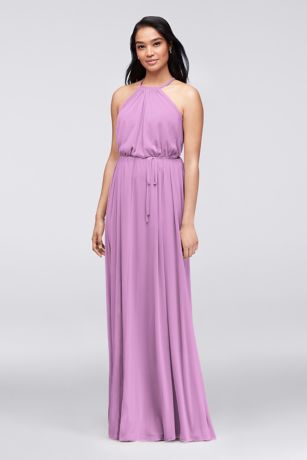 david's bridal halter bridesmaid dress