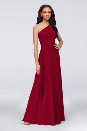 davids bridal one shoulder bridesmaid dress