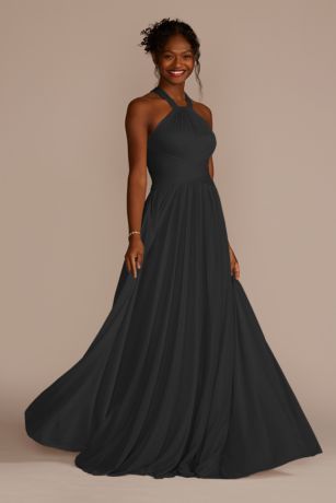 Picture of High-Neck Mesh Dress with Full Skirt