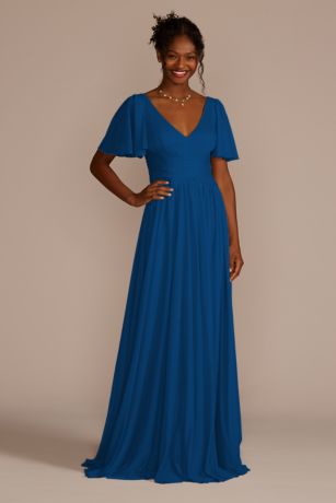 Butterfly Sleeves Multi Wear Convertible Bridesmaid Dresses Royal Blue main image 0