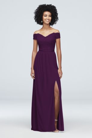 Mesh Off-the-Shoulder Bridesmaid Dress 