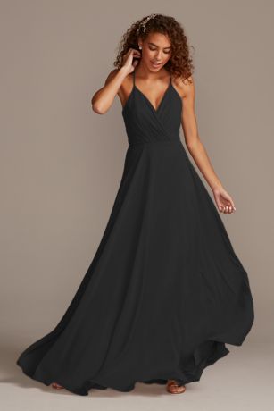 Celebrate DB Studio Spaghetti Strap Full Skirt Dress in Black Size: 4 David's Bridal