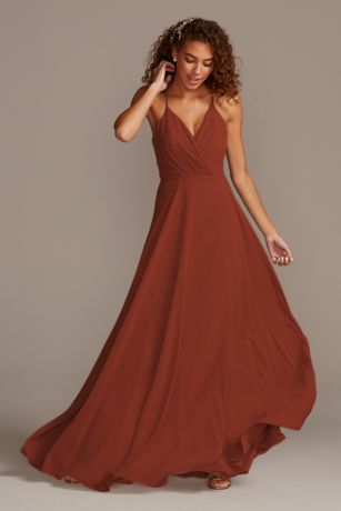 Twist Strap Dark Chocolate Fitted Bridesmaid Dress main image 1