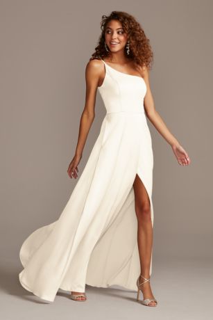 cream satin bridesmaid dress