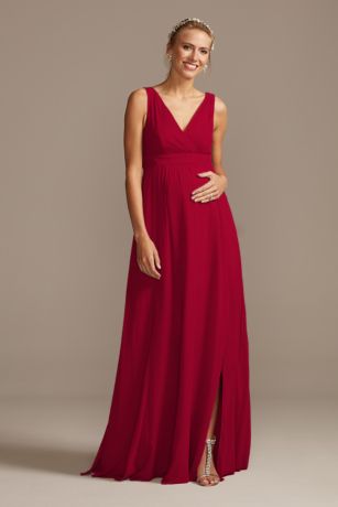 david's bridal long tank soie chiffon