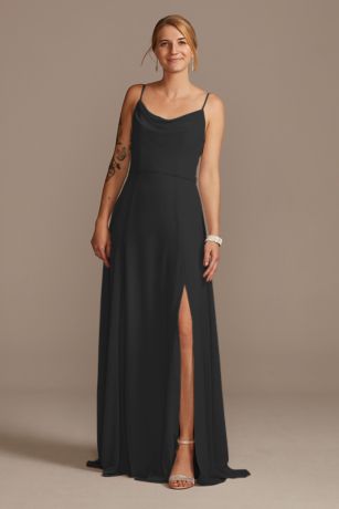 Picture of Cowl Neck Chiffon Dress with Slit
