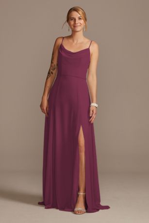 david's bridal cowl neck bridesmaid dress David's Bridal Chiffon Cowl Neck Bridesmaid Dress
