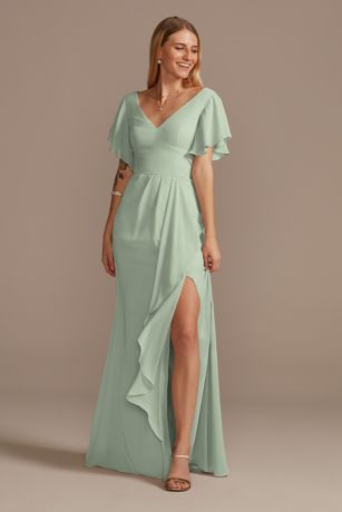 Picture of Flutter Sleeve Dress with Cascade