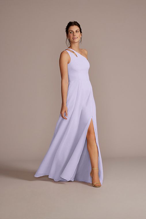 Celebrate DB Studio Chiffon One-Shoulder Cutout Bridesmaid Dress